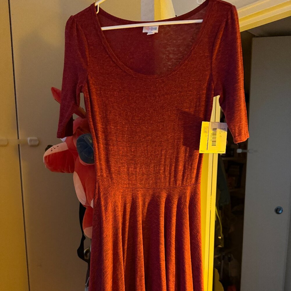 Lularoe Dress (Red color/Cranberry shade) Size XS